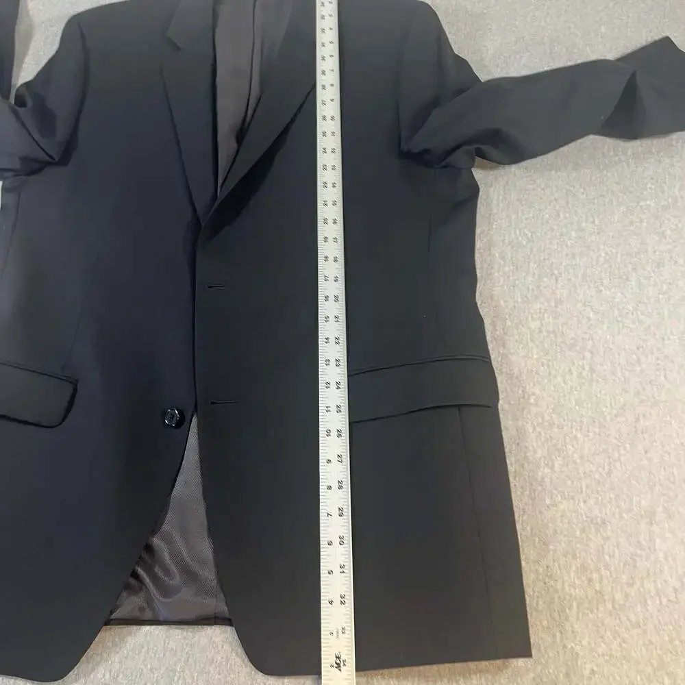 Alfani Men's Slim Fit Two-Button Suit Jacket in Black Striped Men’s 44L